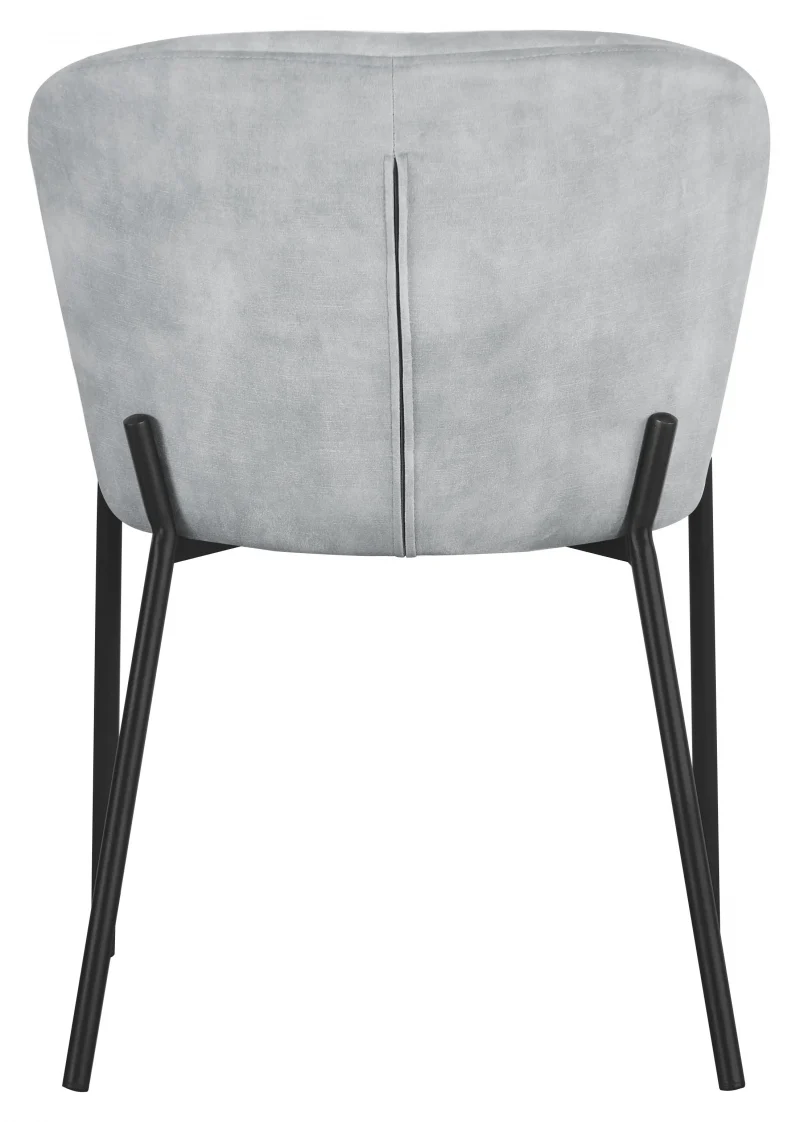 Sedia Jackie in tessuto grigio con gambe nere in metallo