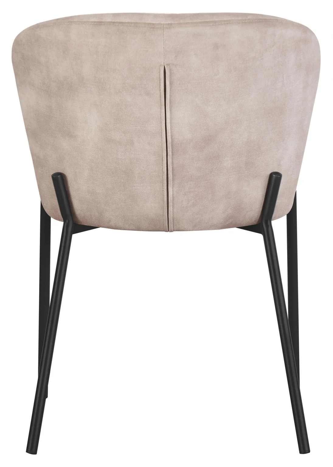 Sedia Jackie in tessuto beige con gambe nere in metallo