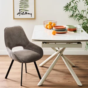 Sedia Krystal in tessuto marrone