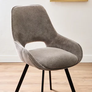 Sedia Krystal in tessuto marrone