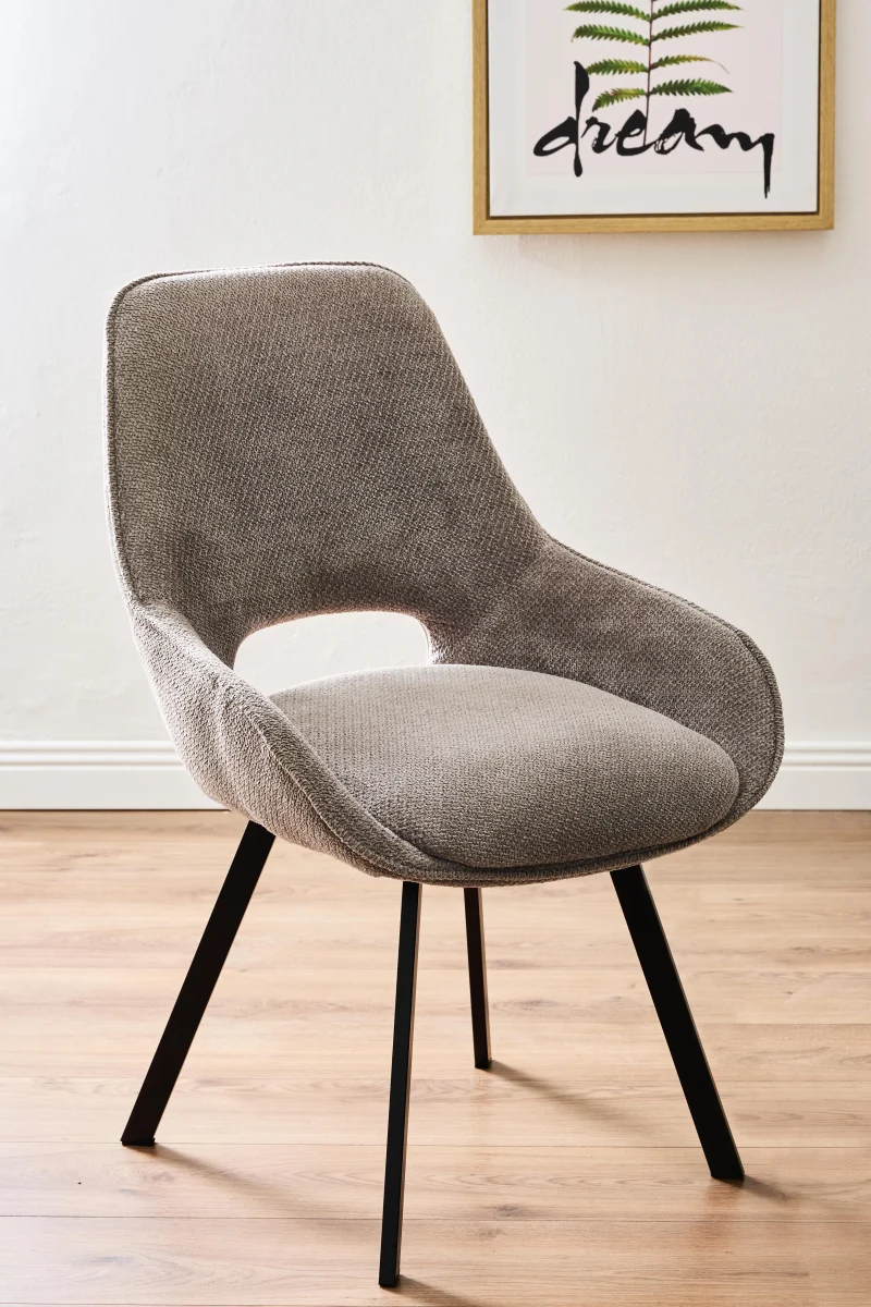 Sedia Krystal in tessuto marrone