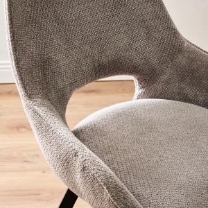 Sedia Krystal in tessuto marrone