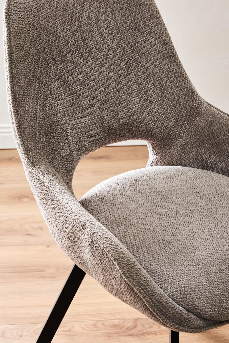 Sedia Krystal in tessuto marrone