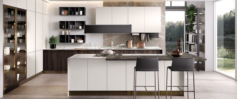 02-cucina-futura-rovere-scuro-seta-bianco-opaco Cucina Moderna FUTURA - Evo Cucine