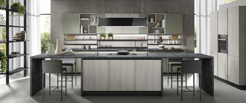 05-cucina-moderna-nevada_larice-grigio_verde-oliva-opaco-1-1536x648 Cucina moderna NEVADA - Mobilturi