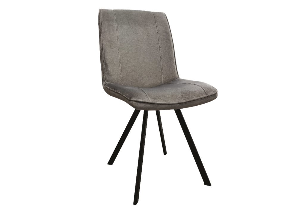 Sedia moderna Adele in velluto grigio