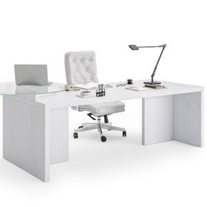 Scrivania direzionale top vetro