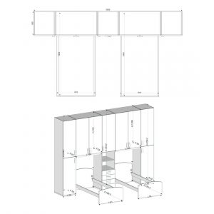 Cameretta Doppio Ponte - Doppio Letto Singolo Faggio, Avio E Bianco