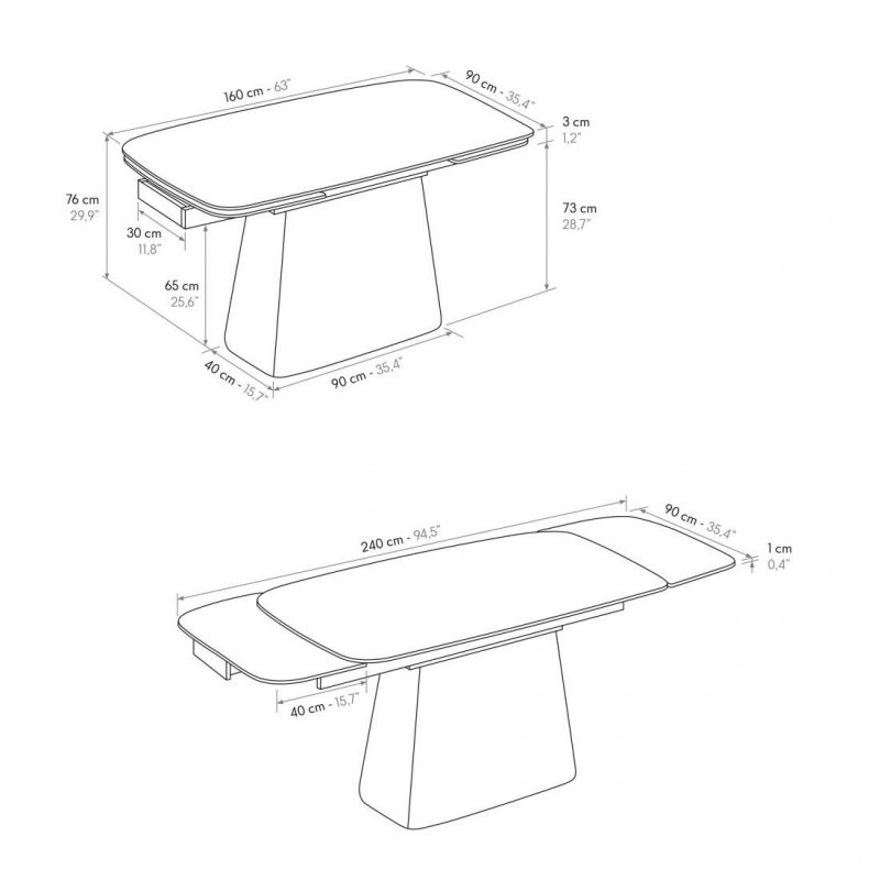 Tavolo allungabile Nòvera in ceramica