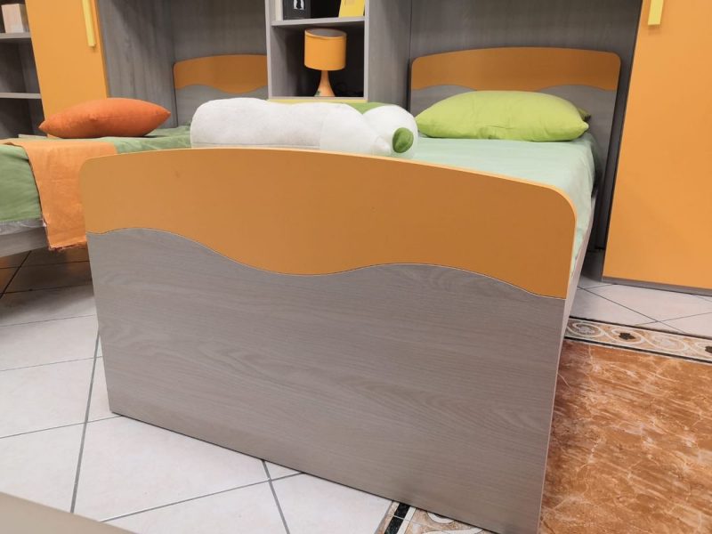 Cameretta Doppio Ponte - Doppio Letto Singolo Faggio, Avio E Bianco