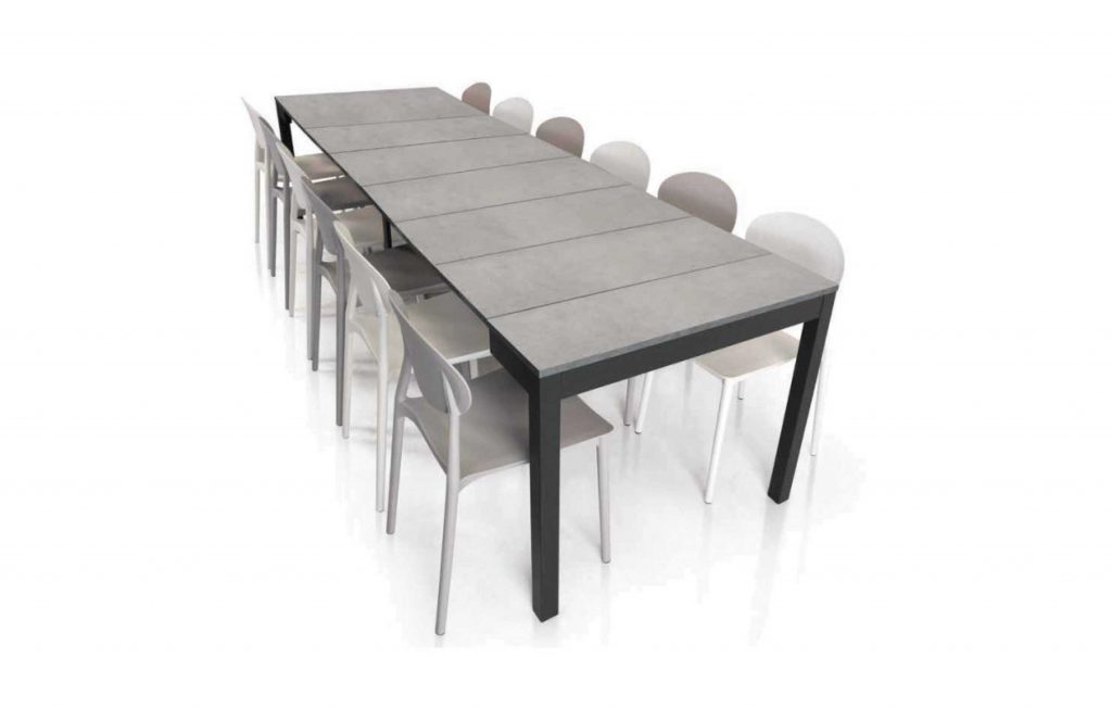 Tavolo Consolle allungabile 300cm Rovere e Bianco Frassino