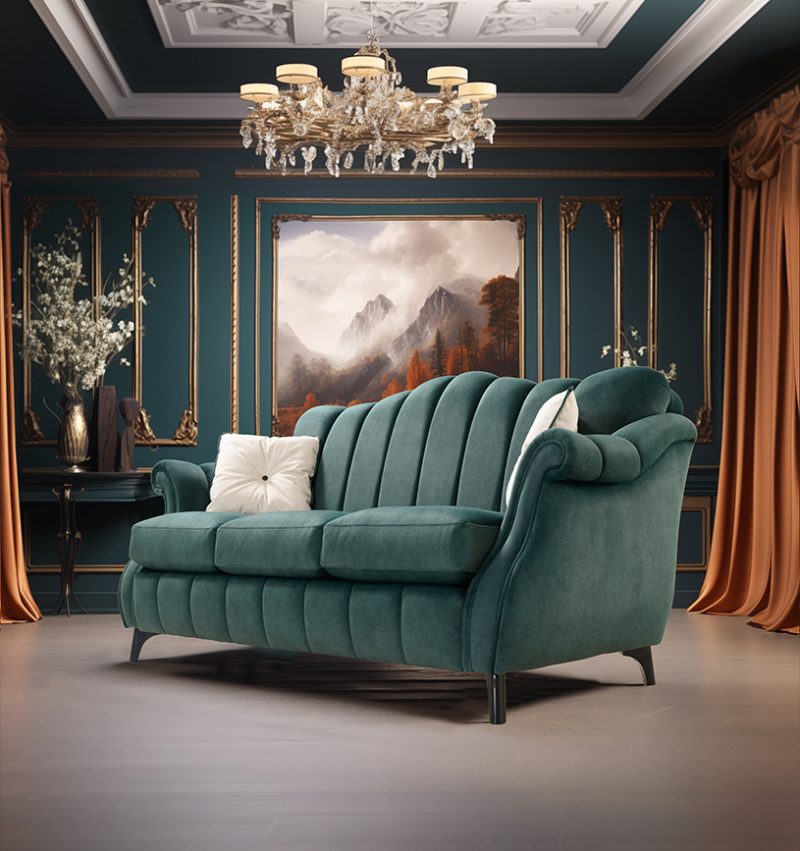 Divano classico ANITA 3 posti con 2 cuscini