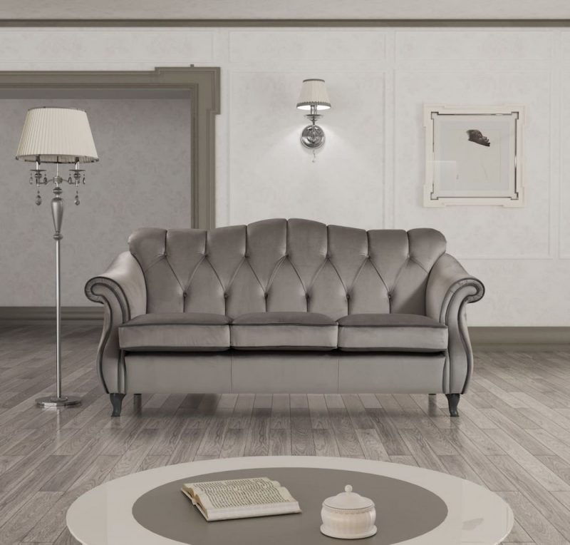 Divano classico Ambra 3 posti con 2 cuscini