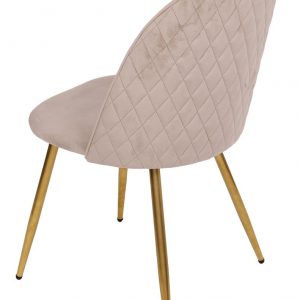 Sedia Claire in velluto blu e gambe oro