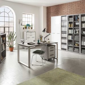 Ufficio Moderno GLAM Bianco / Cemento