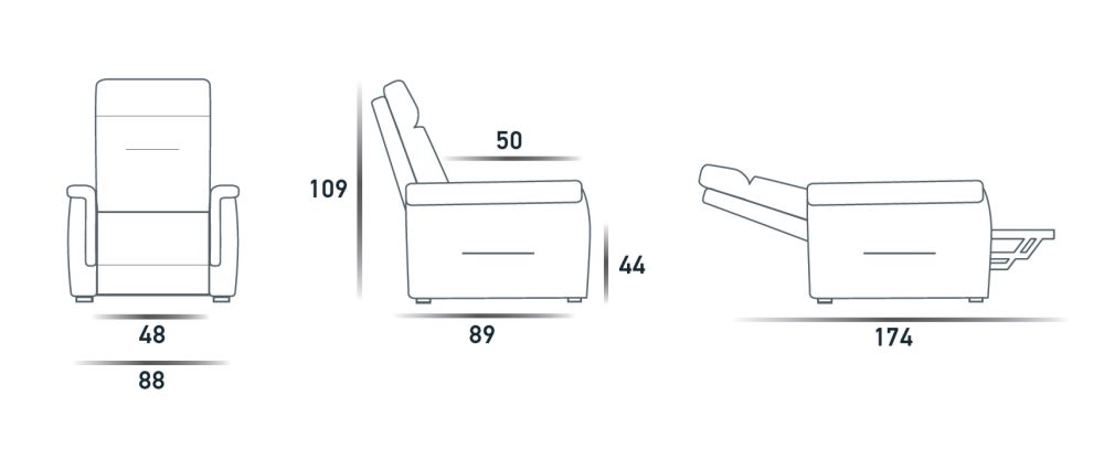 Denise-DimensioniDEF Poltrona Relax DENISE