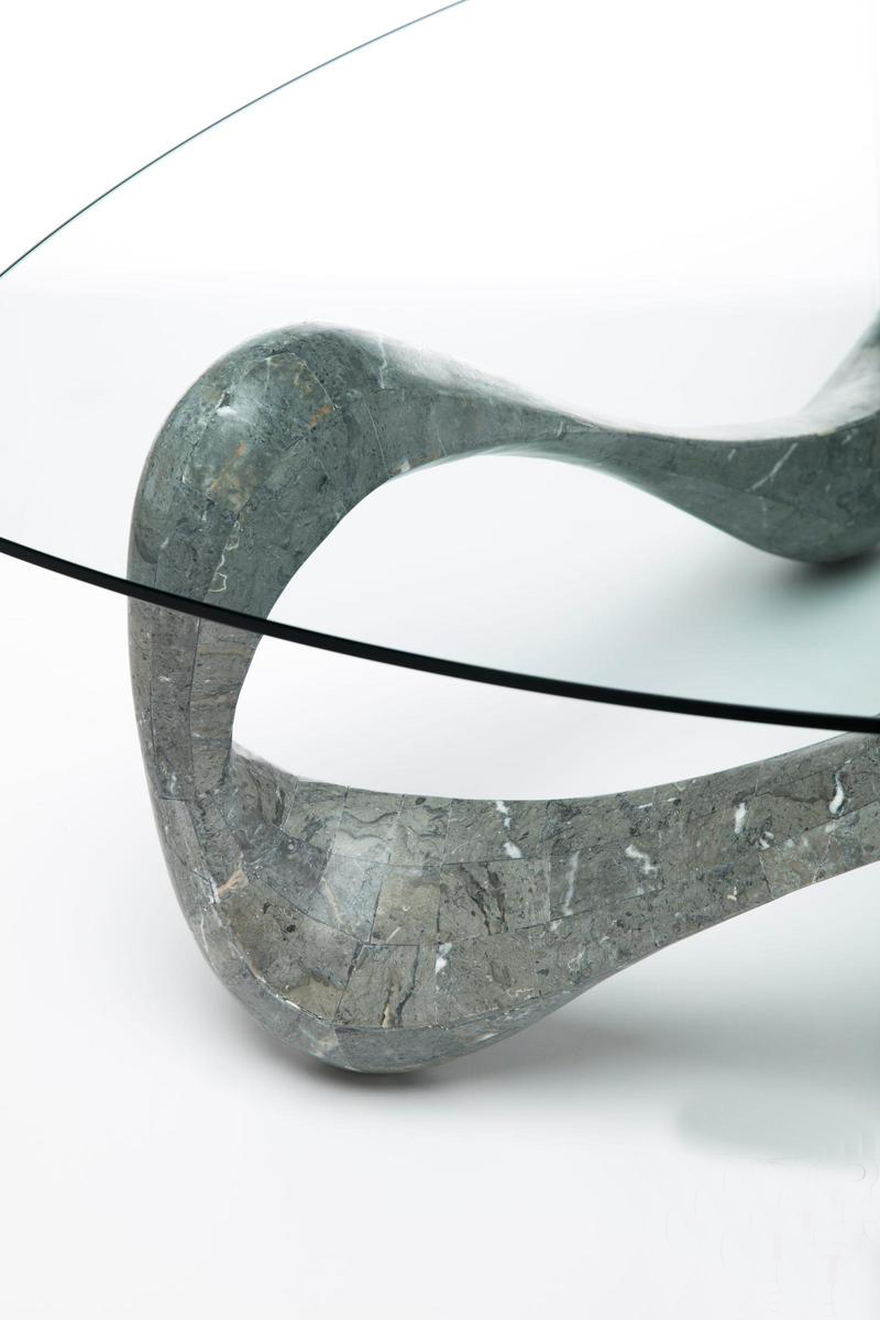 Tavolino TETRIS Pietra Fossile Grigia