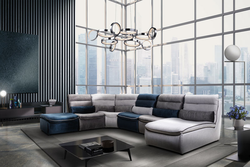 Divano NORA angolare componibile in tessuto