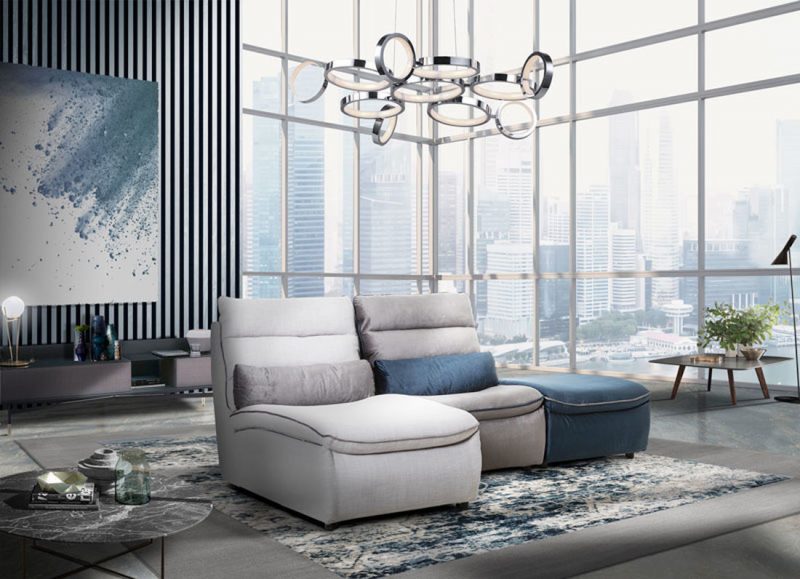 Divano NORA angolare componibile in tessuto