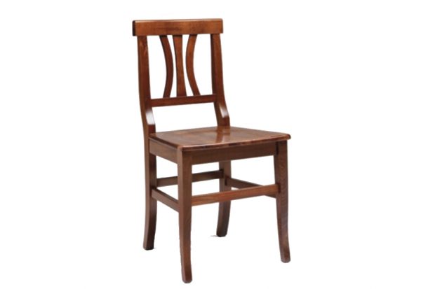 Sedia Vittoria in legno noce con seduta massello