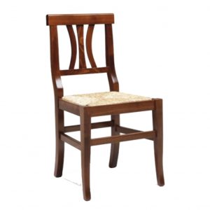 SEDIA-VITTORIA-LEGNO-NOCE-SEDUTA-PAGLIA-DOTOLO-MOBILI- Sedia Vittoria in legno noce con seduta in paglia