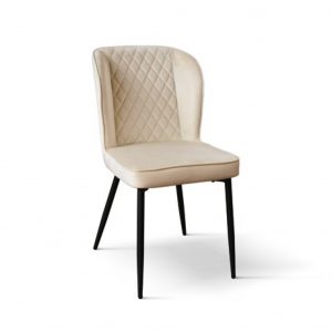 SEDIA_1942_velluto_BEIGE_DOTOLO_MOBILI Sedia moderna trapuntata in velluto beige