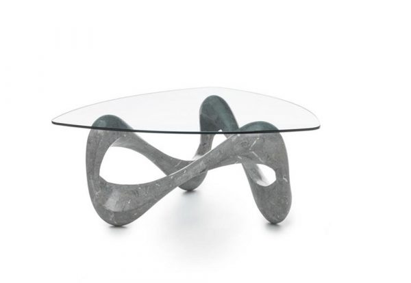 Tavolino TETRIS Pietra Fossile Grigia