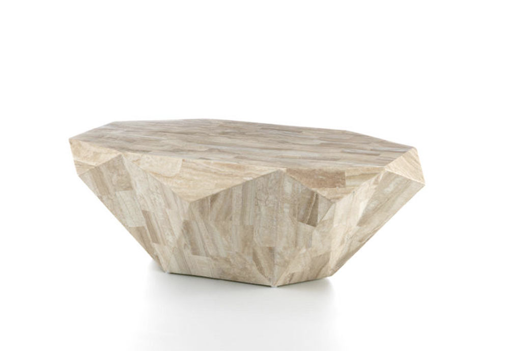 Tavolino DIAMOND medium in pietra bianca