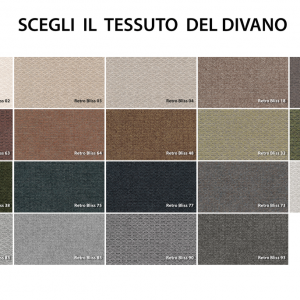 TESSUTO-DIVANO Divano letto moderno CATIA con letto estraibile e pouff contenitore