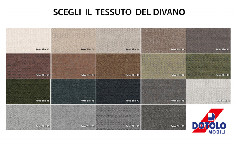 TESSUTO-DIVANO Divano letto moderno CATIA con letto estraibile e pouff contenitore