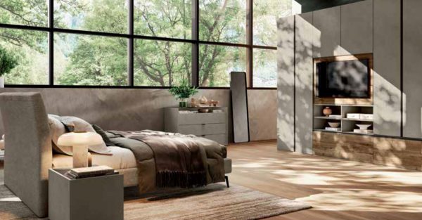 Camera matrimoniale moderna con vano tv VQ3113 – Era