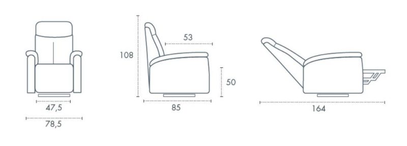 WILLIAM-SQUARE-NEW-M Poltrona Relax WILLIAM manuale con meccanismo a dondolo