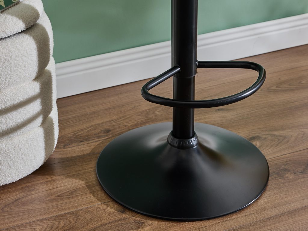 Sgabello Blake in tessuto beige  con base nera