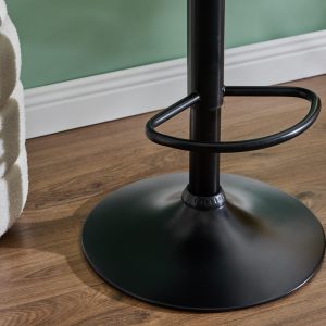 Sgabello Blake in tessuto beige  con base nera