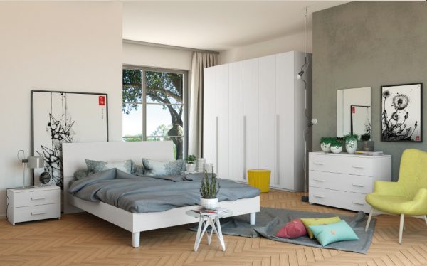 Camera Matrimoniale Rosy bianco frassino