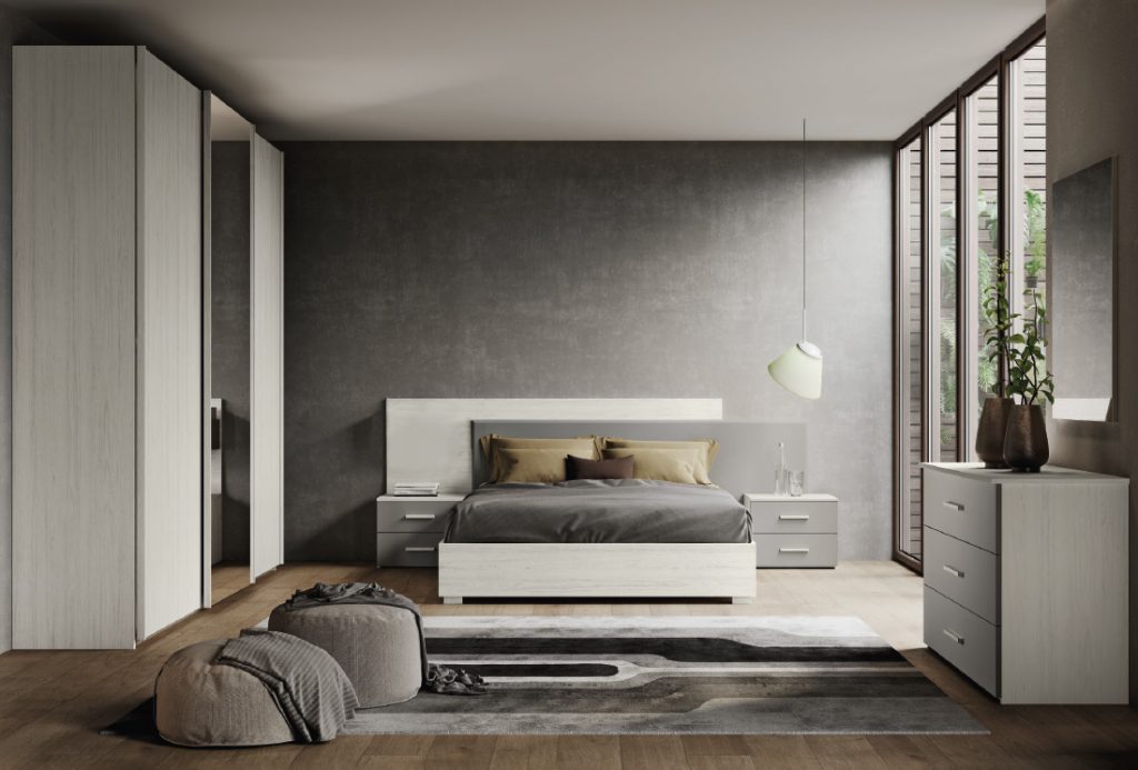 Camera matrimoniale moderna con armadio scorrevole