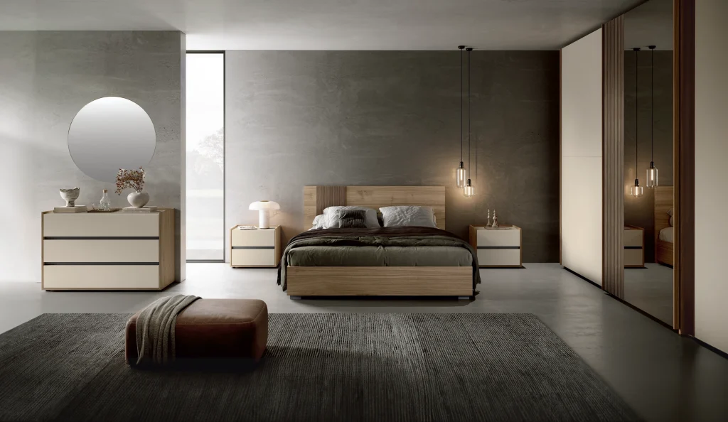 Camera da letto matrimoniale VFC130 in Olmo Ossido