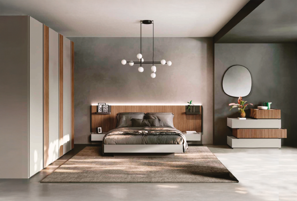 Camera matrimoniale CREA moderna con armadio 6 ante battenti