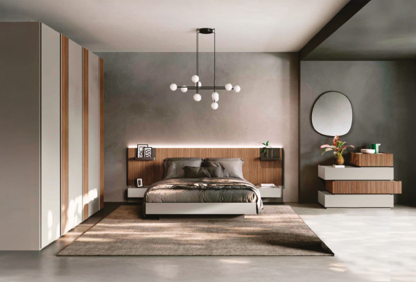 Camera matrimoniale CREA moderna con armadio 6 ante battenti