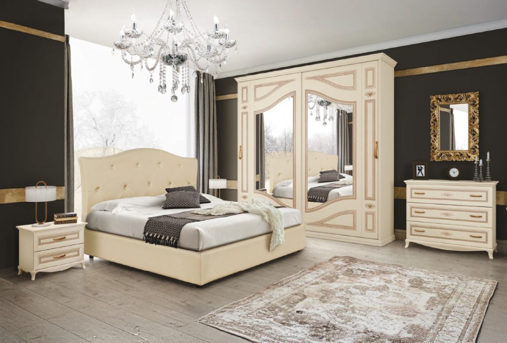 Camera da Letto Matrimoniale classica ANNARE' Patinata Beige