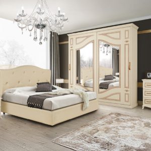 Camera da Letto Matrimoniale classica ANNARE' Patinata Beige