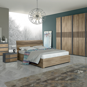 Camera da letto moderna Sharon con serigrafie