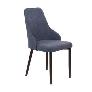 Sedia Chantal in tessuto blu avio