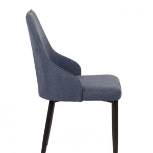 Sedia Chantal in tessuto blu avio