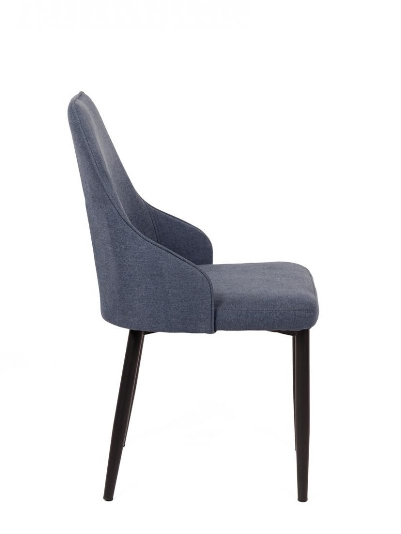 Sedia Chantal in tessuto blu avio