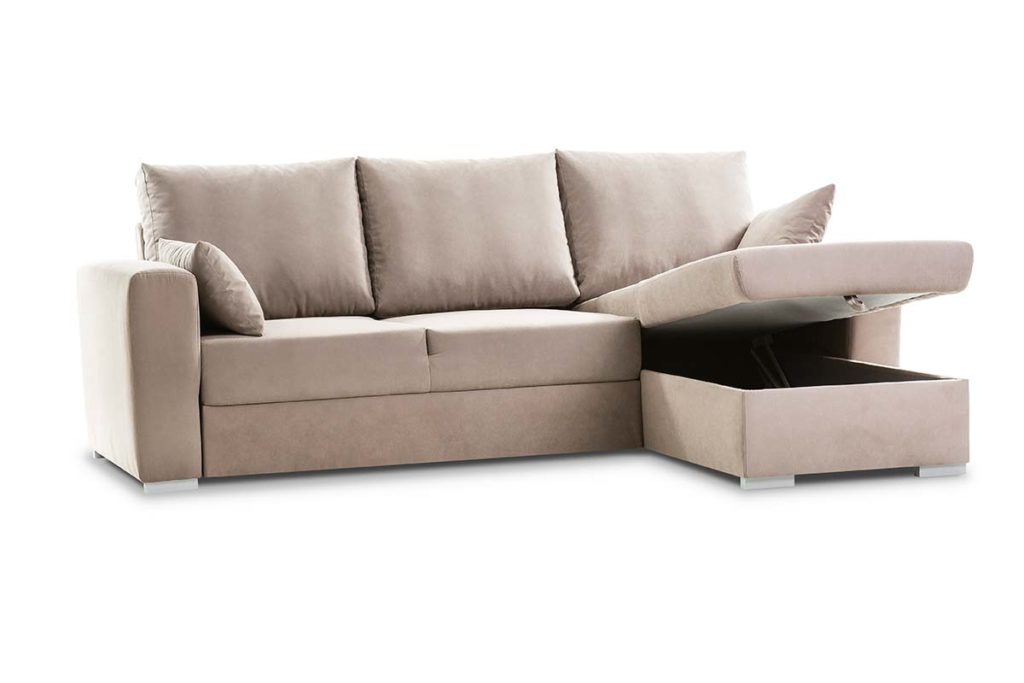 Divano BOBBY con chaise longue  e letto estraibile
