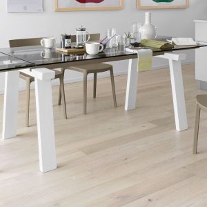 Tavolo LEVANTE alungabile in legno, metallo e vetro