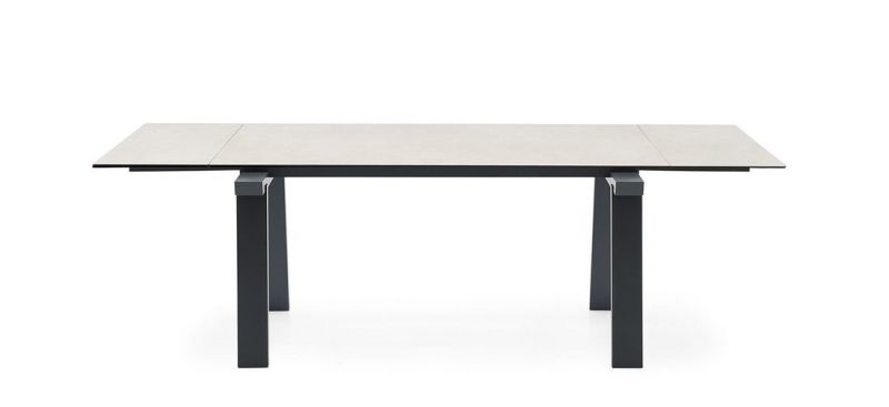 Tavolo LEVANTE alungabile in legno, metallo e vetro