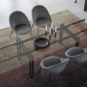 cs-4119-xr_01 Tavolo BERLIN allungabile in vetro e metallo