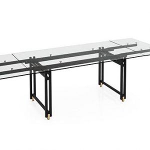Tavolo BERLIN allungabile in vetro e metallo